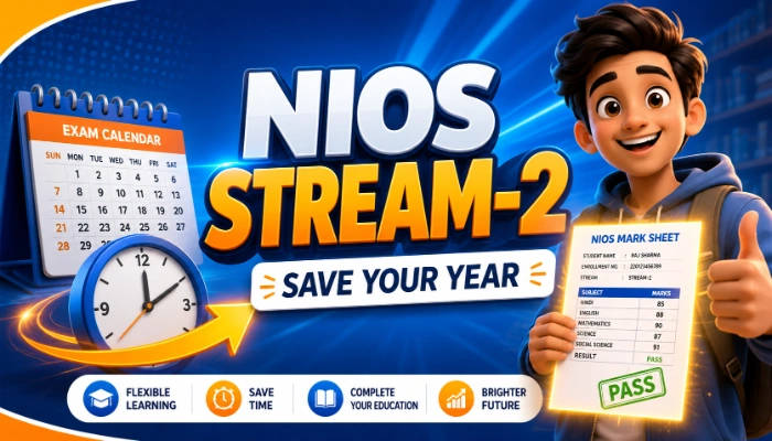 NIOS Stream 2 admission eligibility and TOC rules for failed students to save one year